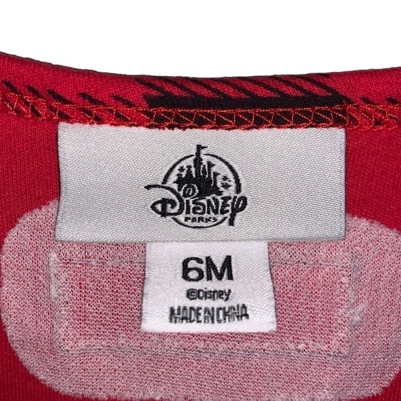 DISNEY PARKS RESORT Vintage Holiday Christmas Minnie Mouse Onesie Dress 6 Months - Picture 5 of 7